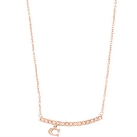 Coach Rose Gold Necklace with Crystal Accents - Picture 3 of 4
